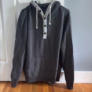 J. Crew Gray Sweatshirt with Hood and Drawstrings